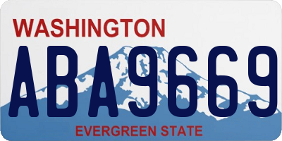 WA license plate ABA9669