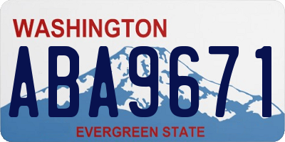 WA license plate ABA9671