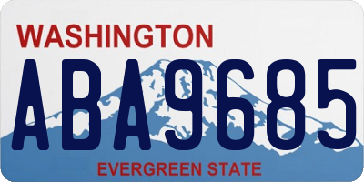 WA license plate ABA9685