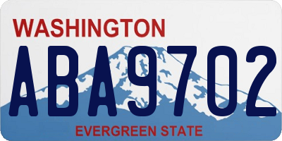 WA license plate ABA9702