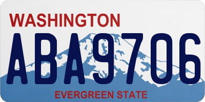 WA license plate ABA9706