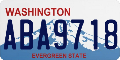 WA license plate ABA9718