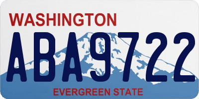 WA license plate ABA9722