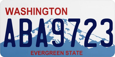 WA license plate ABA9723
