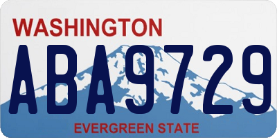 WA license plate ABA9729