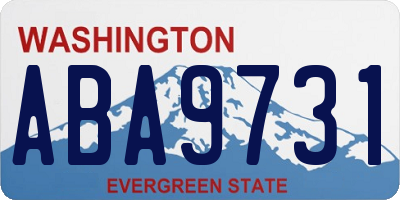 WA license plate ABA9731