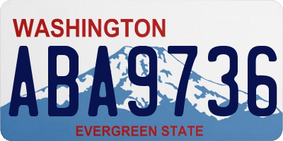 WA license plate ABA9736