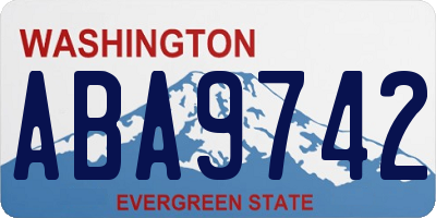 WA license plate ABA9742