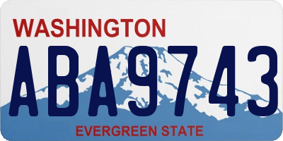 WA license plate ABA9743