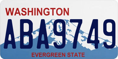 WA license plate ABA9749