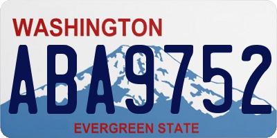 WA license plate ABA9752