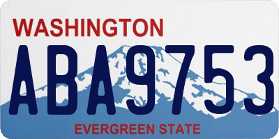 WA license plate ABA9753