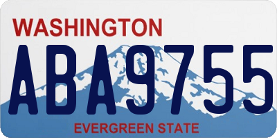 WA license plate ABA9755