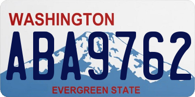 WA license plate ABA9762
