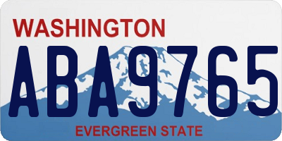 WA license plate ABA9765