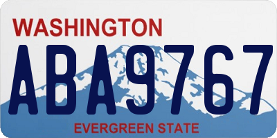 WA license plate ABA9767