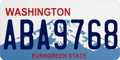 WA license plate ABA9768