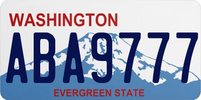 WA license plate ABA9777