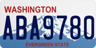WA license plate ABA9780