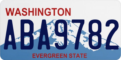 WA license plate ABA9782