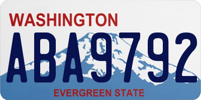 WA license plate ABA9792