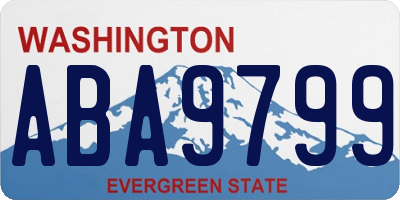 WA license plate ABA9799
