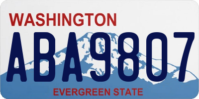 WA license plate ABA9807