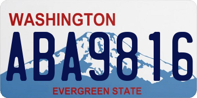 WA license plate ABA9816