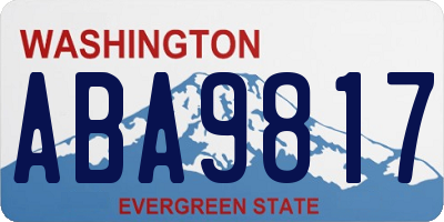 WA license plate ABA9817
