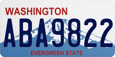 WA license plate ABA9822