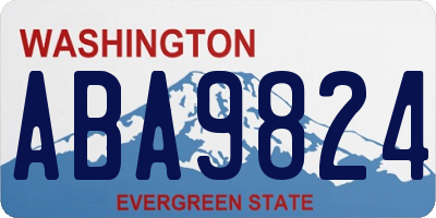 WA license plate ABA9824