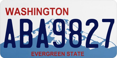 WA license plate ABA9827
