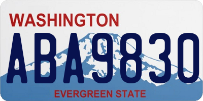 WA license plate ABA9830