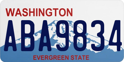 WA license plate ABA9834