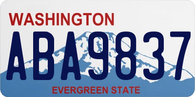 WA license plate ABA9837