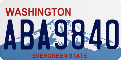 WA license plate ABA9840