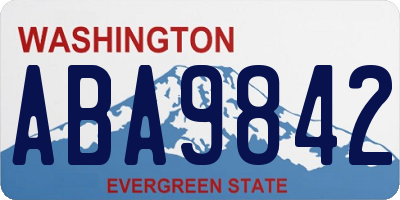 WA license plate ABA9842
