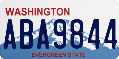 WA license plate ABA9844