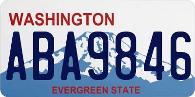 WA license plate ABA9846