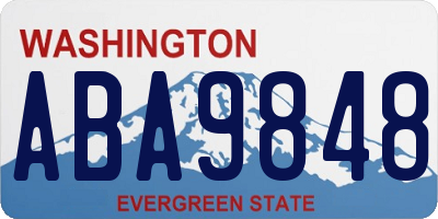 WA license plate ABA9848