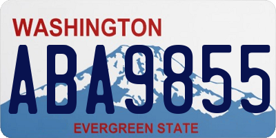 WA license plate ABA9855