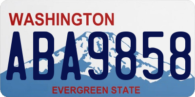 WA license plate ABA9858