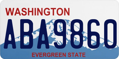 WA license plate ABA9860