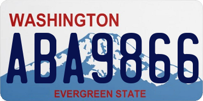 WA license plate ABA9866
