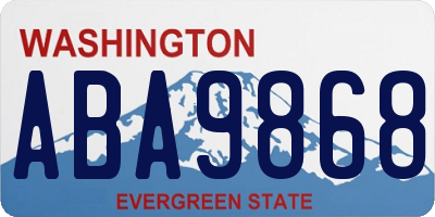 WA license plate ABA9868