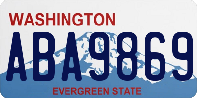 WA license plate ABA9869