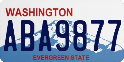 WA license plate ABA9877
