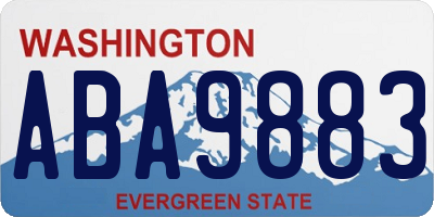 WA license plate ABA9883