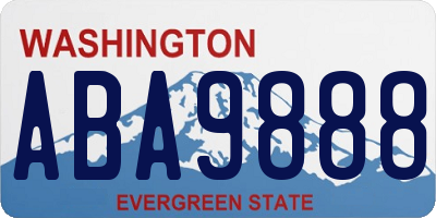 WA license plate ABA9888