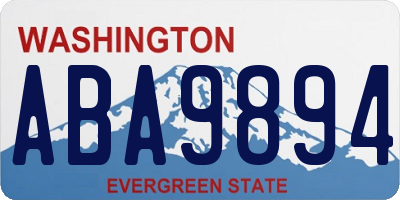 WA license plate ABA9894